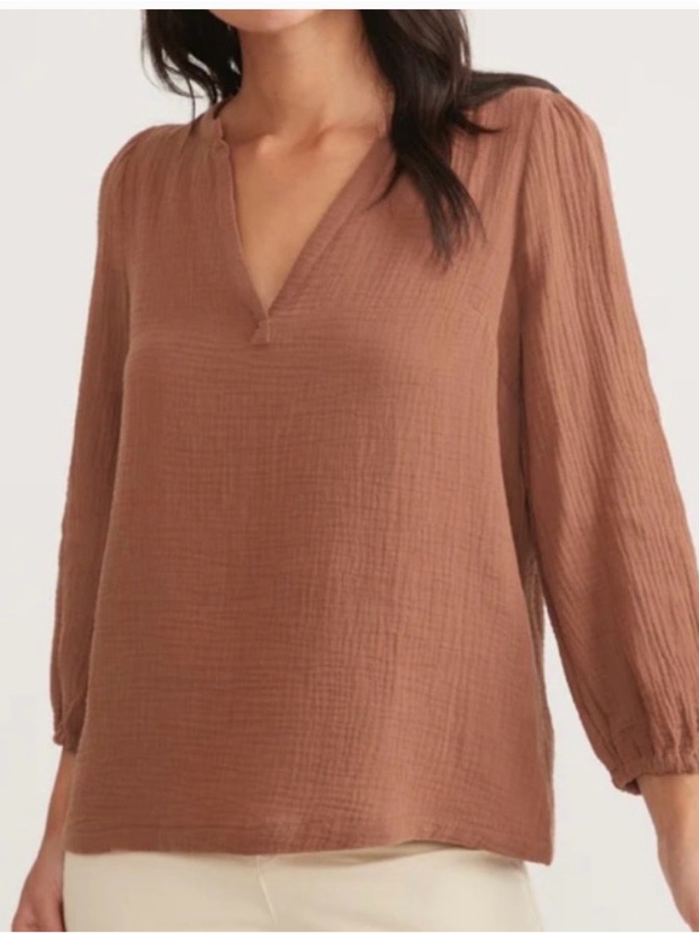 Marine layer Jamie Banded Collar top